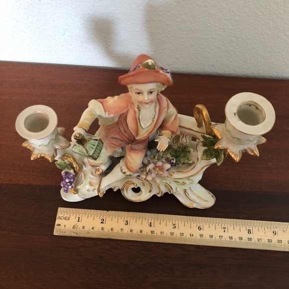 Hollywood Regency 1950s Japan Rococo Figural Candle Holders for Tapers - Picture 2 of 9